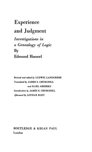 Cover of Erfahrung und Urteil