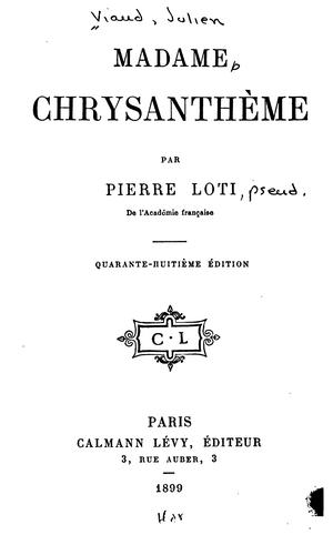Cover of Madame Chrysanthème