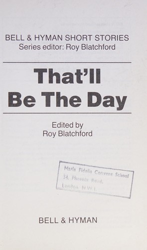 Cover of That'll Be the Day (Unwin Hyman Short Stories)