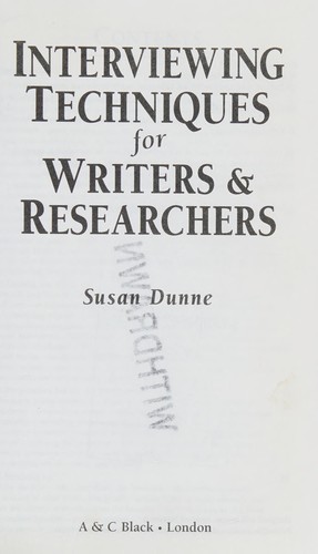 Cover of Interviewing Techniques for Writers and Researchers (Books for Writers)