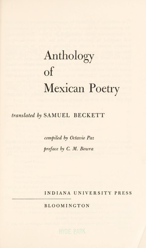 Cover of Anthology of Mexican poetry