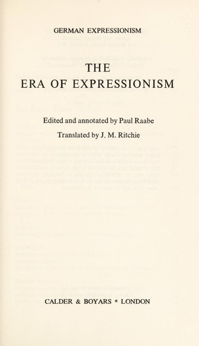 Cover of The era of expressionism
