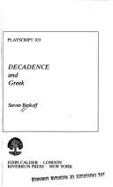Cover of Decadence ; and, Greek