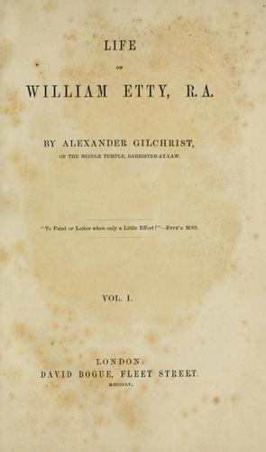 Cover of Life of William Etty, R.A