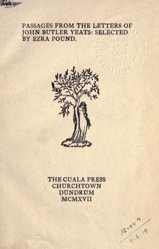 Cover of Passages from the letters of John Butler Yeats