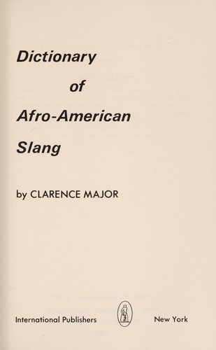 Cover of Dictionary of Afro-American slang