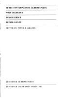Cover of Three contemporary German poets