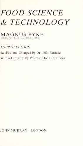 Cover of Food science and technology