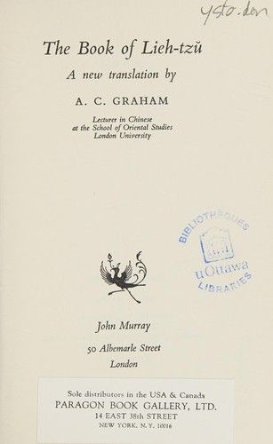 Cover of The book of Lieh-tzŭ