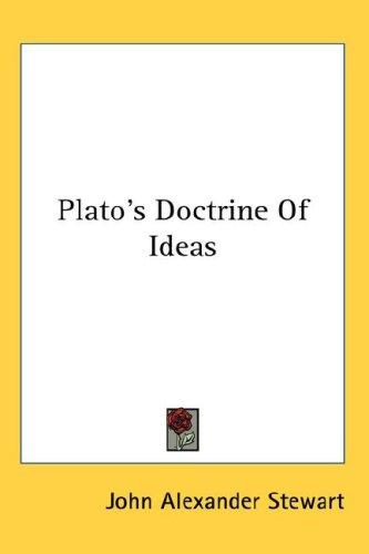 Cover of Plato's Doctrine Of Ideas
