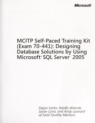 Cover of MCITP self-paced training kit (Exam 70-441)
