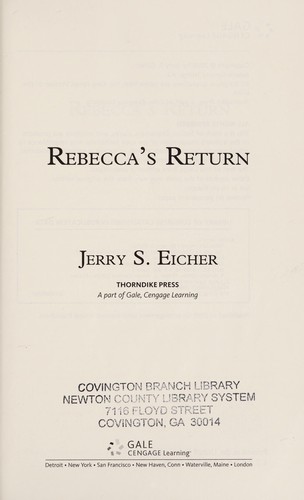 Cover of Rebecca's return