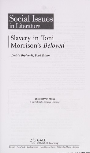 Cover of Slavery in Toni Morrison's Beloved