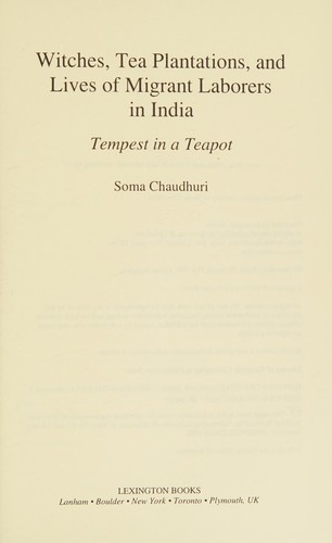 Cover of Witches, Tea Plantations, and Lives of Migrant Laborers in India