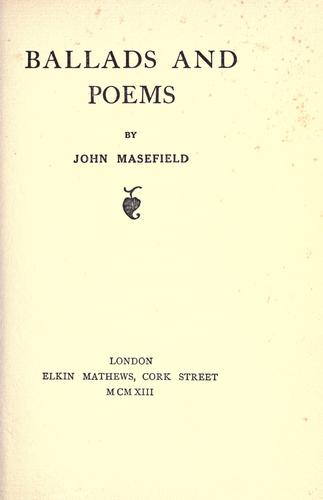 Cover of Ballads and Poems