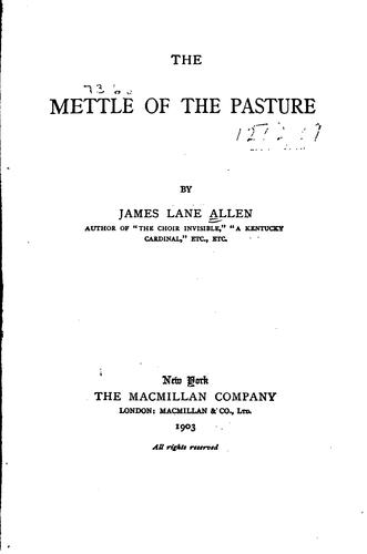 Cover of The Mettle of the Pasture