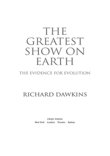 Cover of The Greatest Show on Earth: The Evidence for Evolution