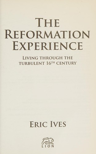 Cover of Reformation Experience