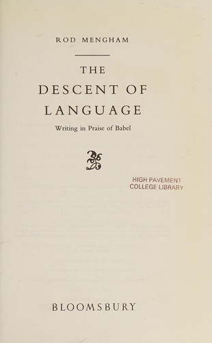 Cover of The descent of language