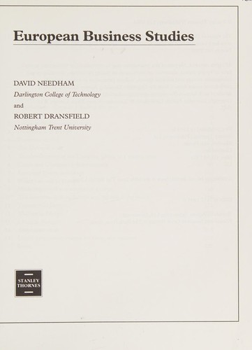 Cover of European business studies