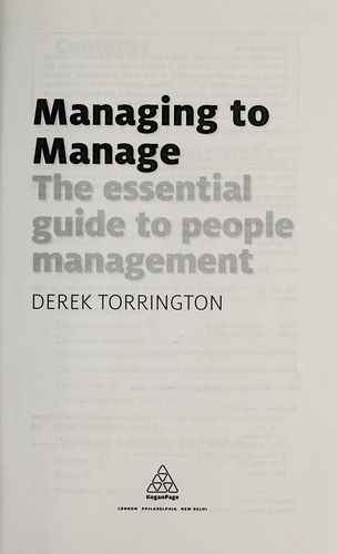 Cover of Managing to manage