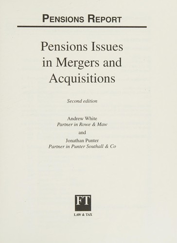 Cover of Pensions issues in mergers and acquisitions