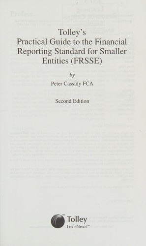 Cover of Tolley's Practical Guide to the Financial Reporting Standard for Smaller Entities
