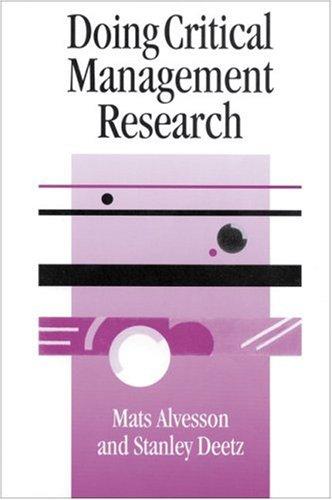 Cover of Doing critical management research