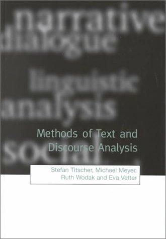 Cover of Methods of Text and Discourse Analysis: In Search of Meaning