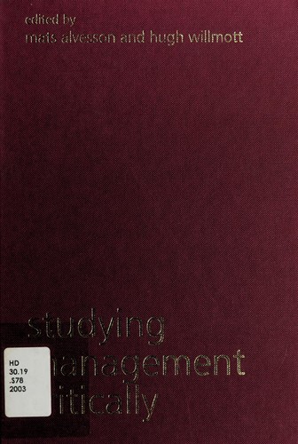 Cover of Studying management critically