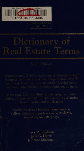 Cover of Dictionary of real estate terms
