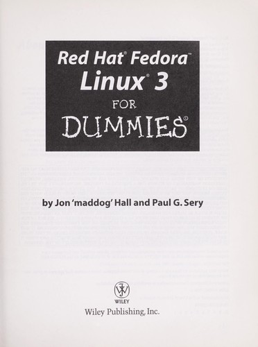 Cover of Red Hat Fedora Linux 3 for dummies