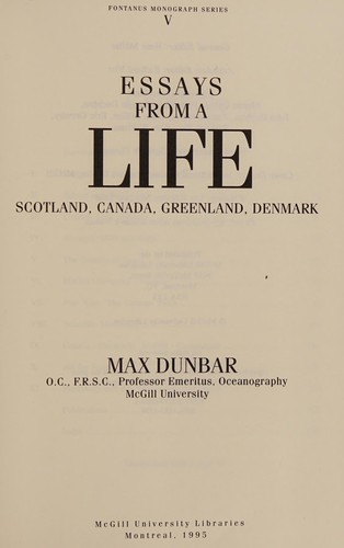 Cover of Essays from a Life