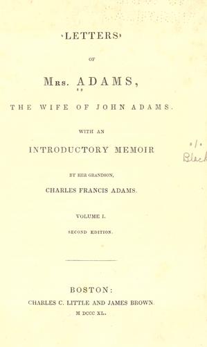Cover of Letters of Mrs. Adams