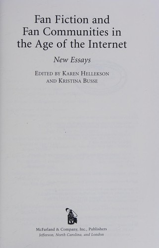 Cover of Fan fiction and fan communities in the age of the Internet