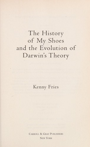 Cover of The history of my shoes and the evolution of Darwin's theory