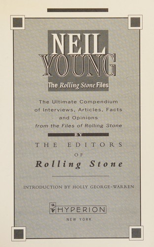 Cover of Neil Young, the Rolling stone files