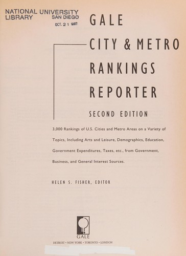 Cover of Gale City and Metro Rankings Reporter