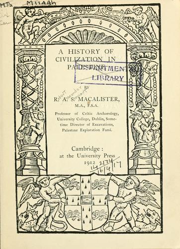 Cover of A history of civilization in Palestine