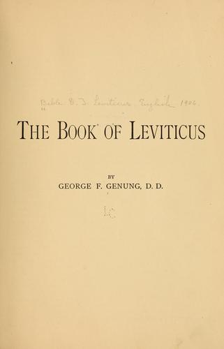Cover of The book of Leviticus