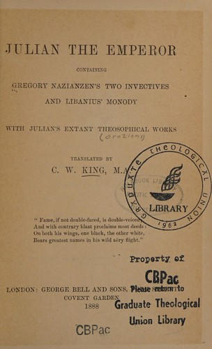 Cover of Julian the emperor