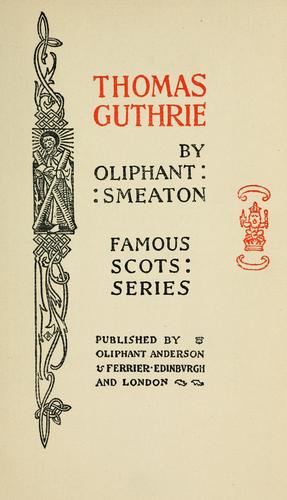 Cover of Thomas Guthrie