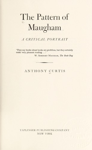 Cover of The pattern of Maugham