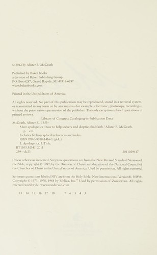 Cover of Mere apologetics