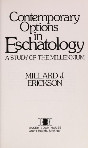 Cover of Contemporary options in eschatology