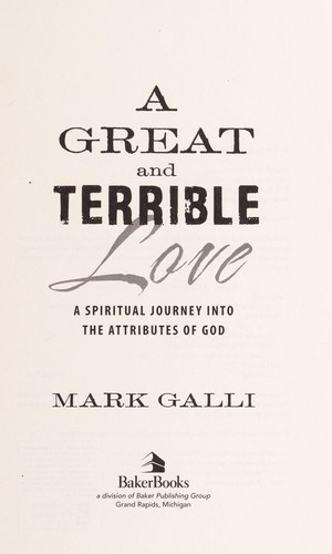 Cover of A great and terrible love