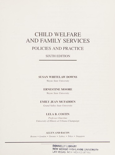 Cover of Child welfare and family services