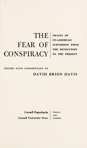 Cover of The fear of conspiracy