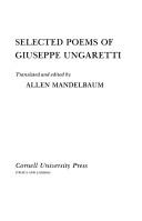 Cover of Selected poems of Giuseppe Ungaretti