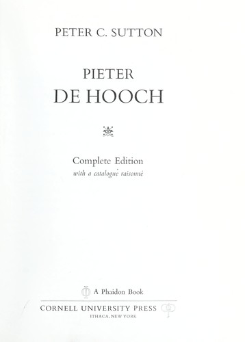 Cover of Pieter de Hooch